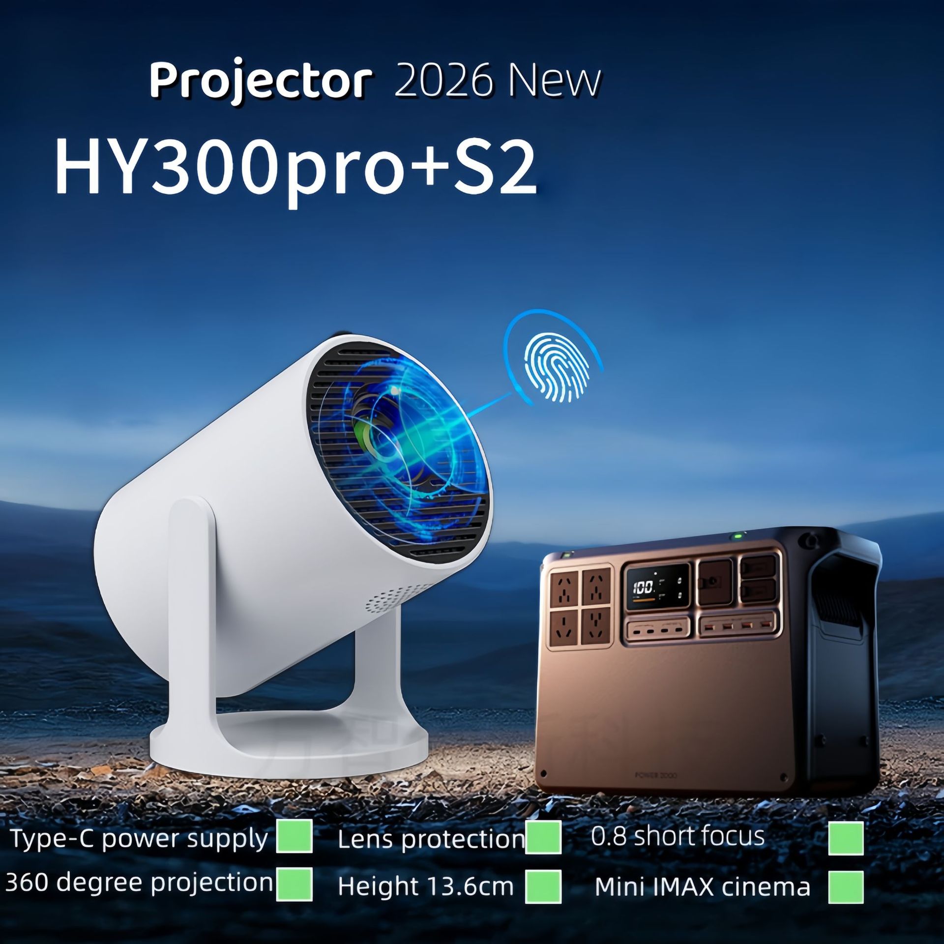 Home Cinema Ultra Short Throw Projector - Intelligenter Ultra-Kurzdistanz-Projektor, 4K-kompatibles Android-Gerät mit WLAN,